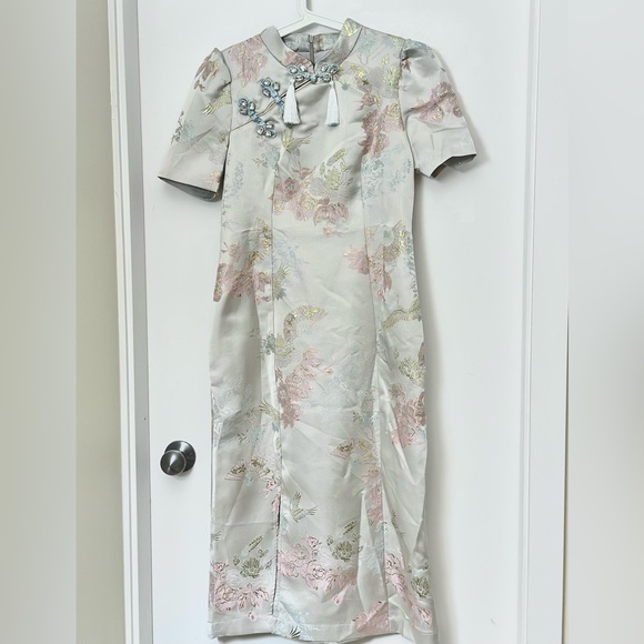 New Chinese-style Cheongsam - Light Blue 🩵 - Picture 3 of 4